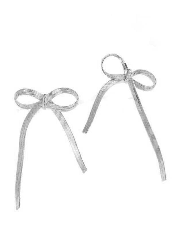 Bowknot Solid Color Drop Earrings