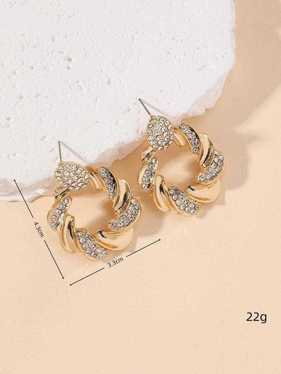Geometric Rhine Stones Earrings Accessories