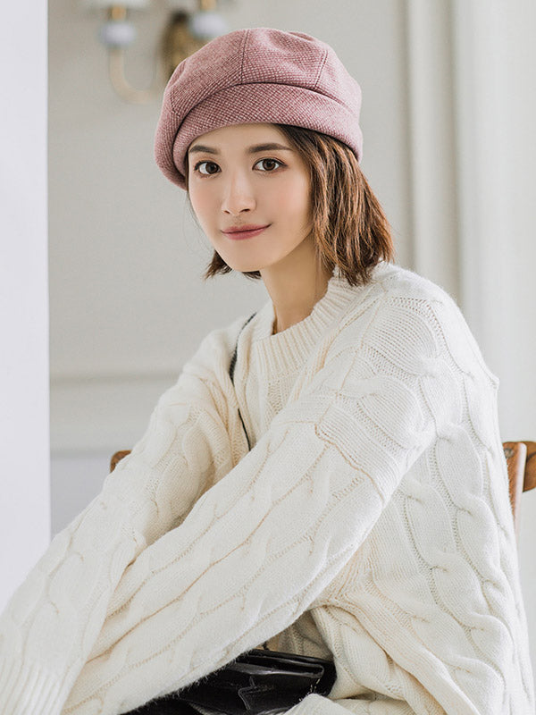 Personality Striped&Plaid Beret Hat
