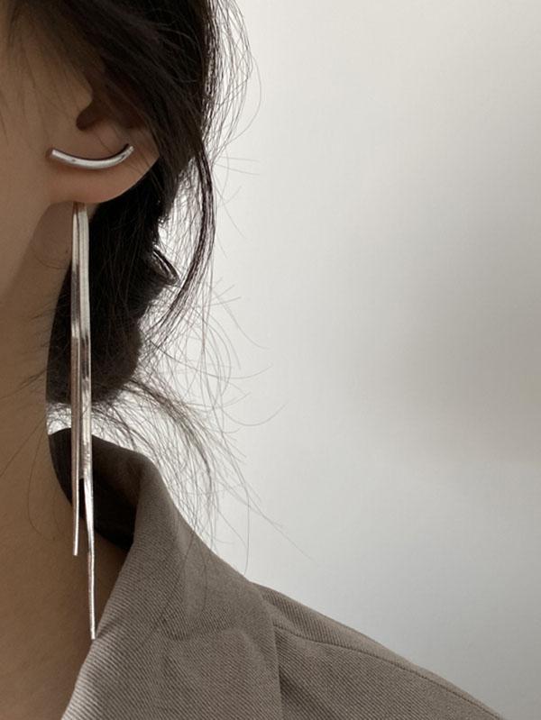 Korean-style Shiny Solid Color Earrings Accessories