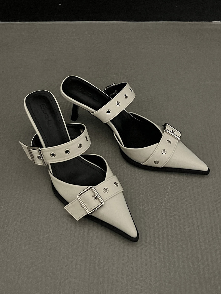 Buckle Pointed-Toe Pumps
