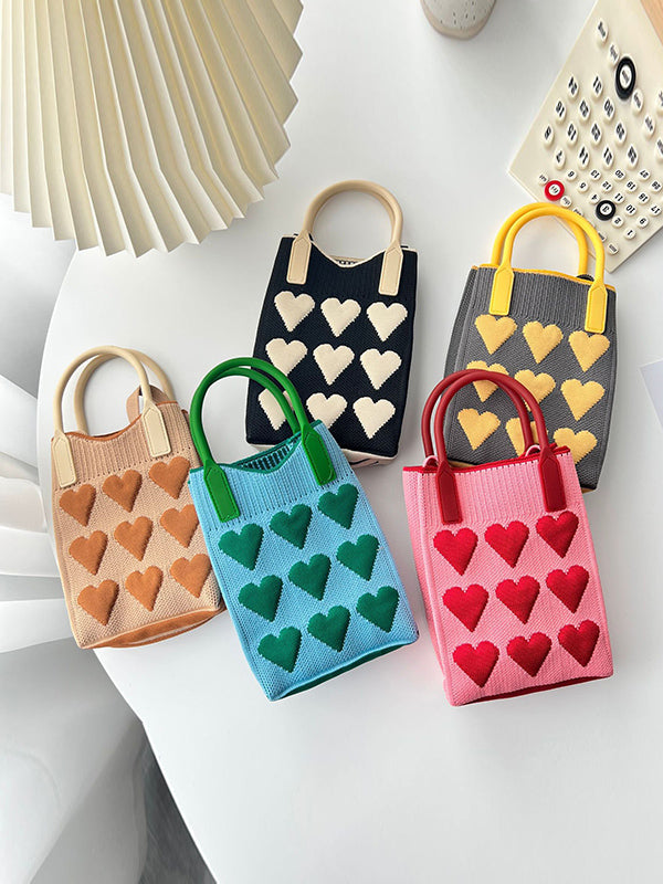 Heart Print Split-Joint Bags Crossbody Bags Handbags