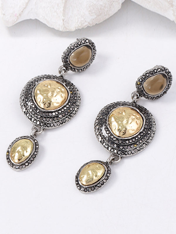 Chains Geometric Rhinestone Shiny Earrings Accessories