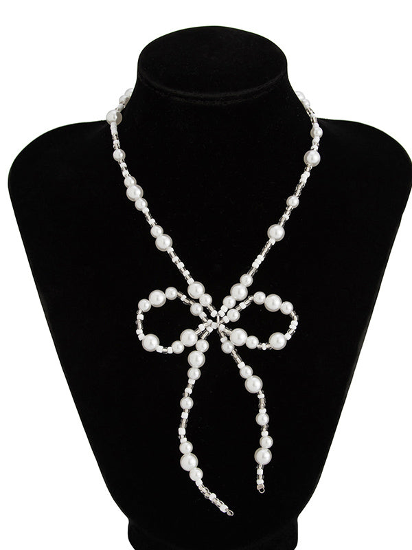 Bowknot Drop Earrings + Necklaces Accessories
