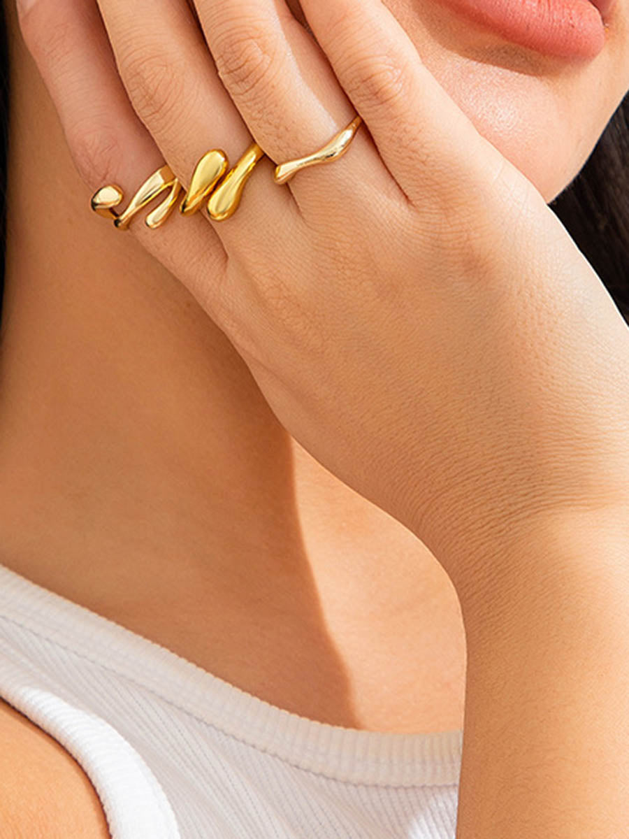 Geometric Shiny Rings Accessories