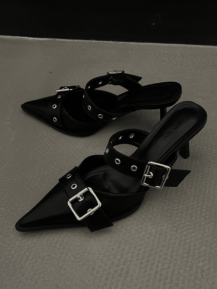 Buckle Pointed-Toe Pumps