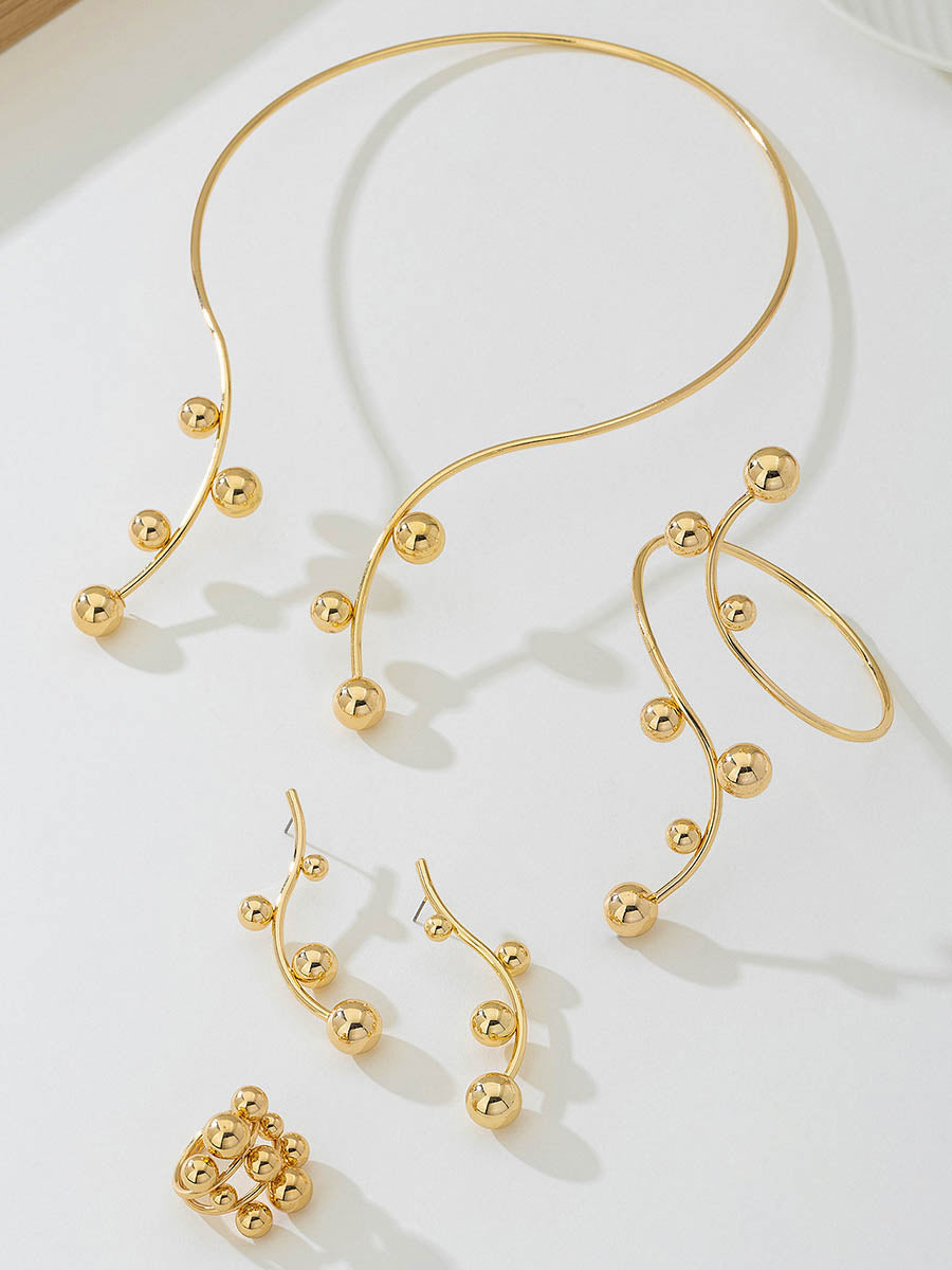 Irregularity Line Rhine Stones Bracelet Accessories Earrings Accessories Necklaces Accessories Rings Accessories