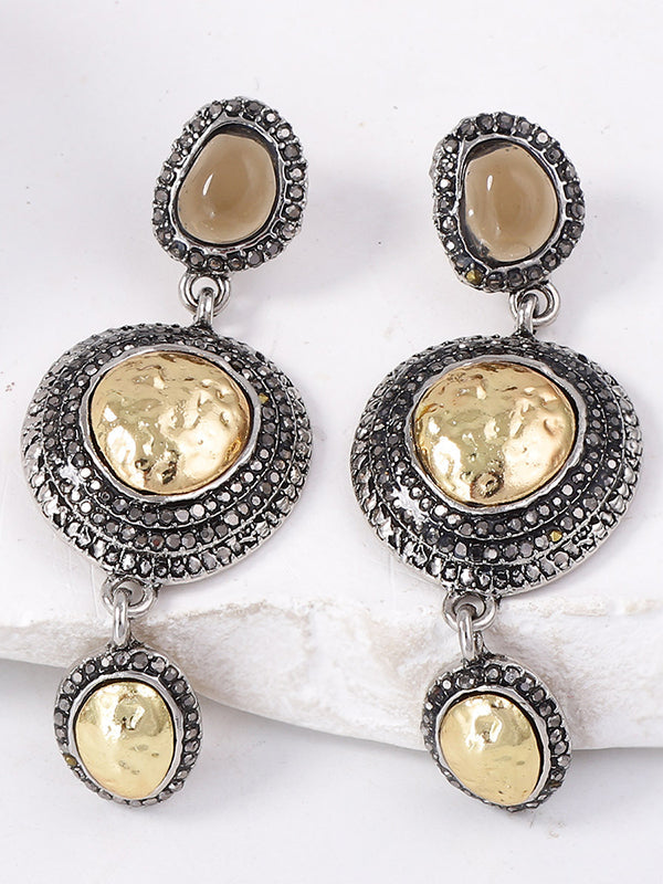 Chains Geometric Rhinestone Shiny Earrings Accessories