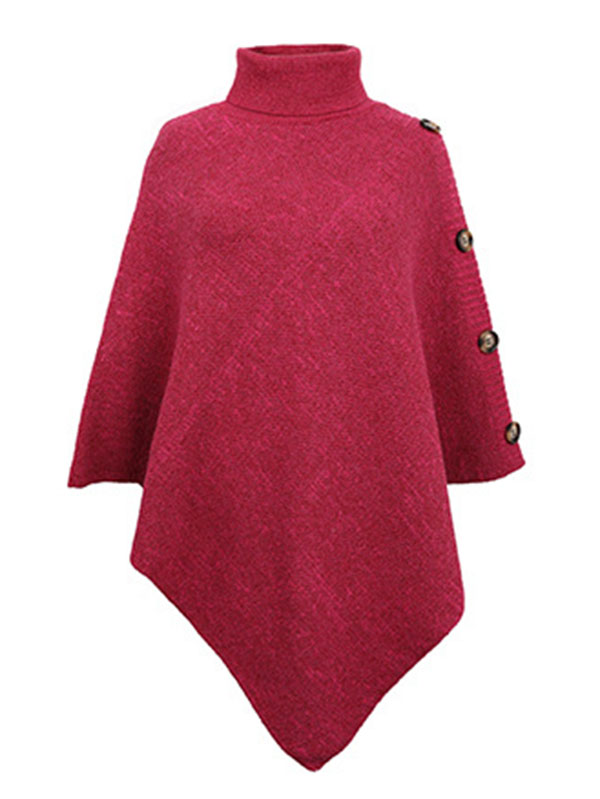 Casual 7 Colors High-Neck Sweater Cape