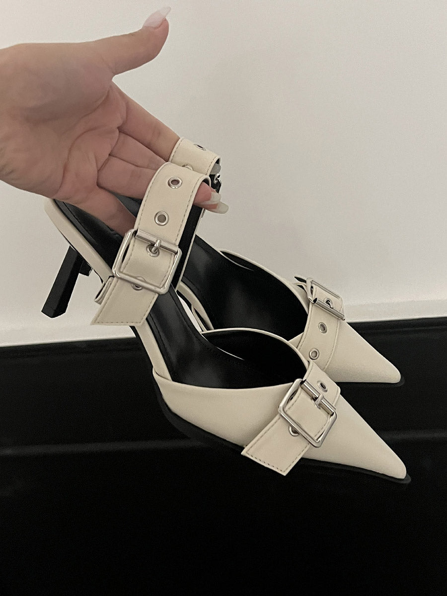 Buckle Pointed-Toe Pumps
