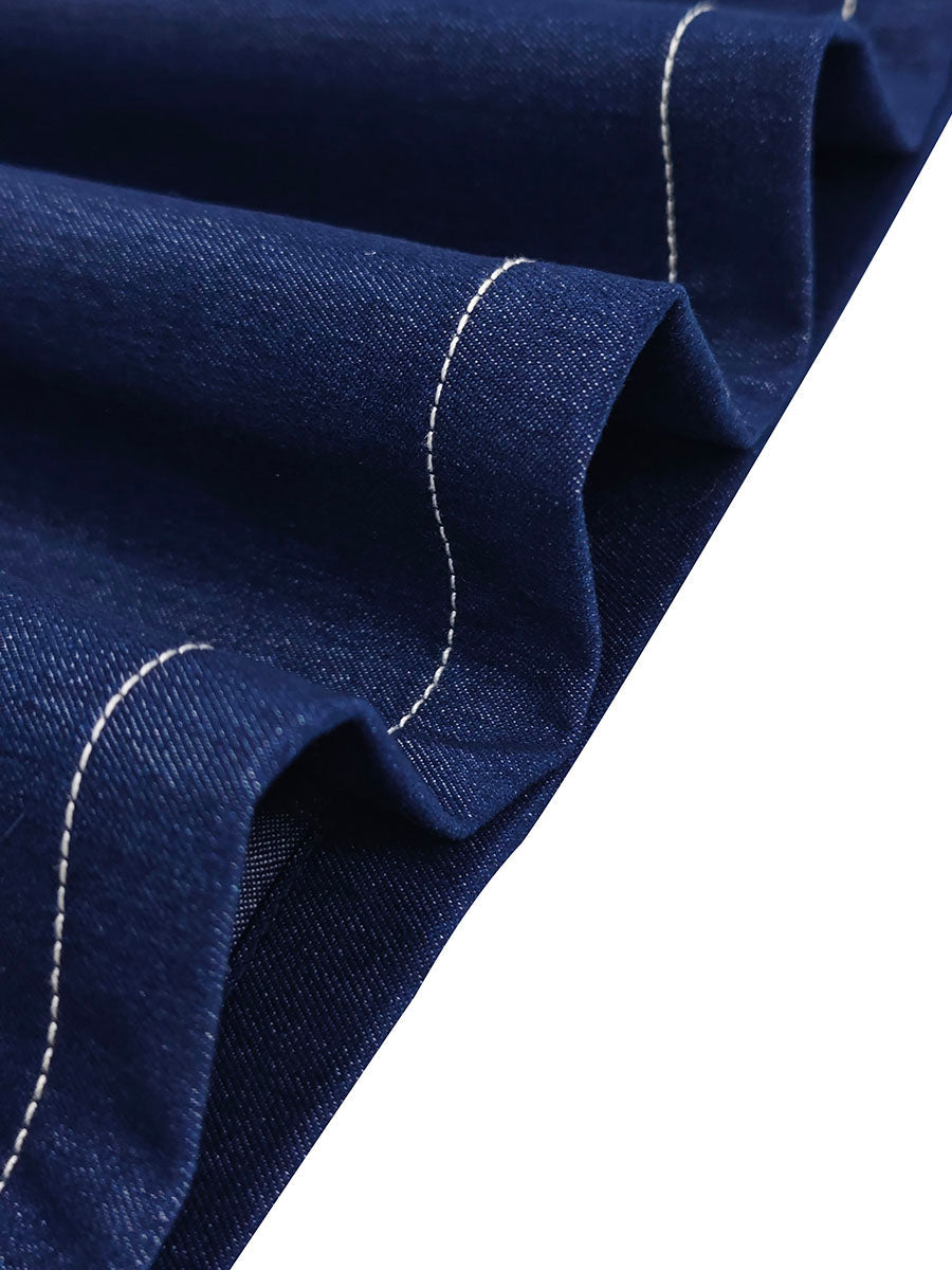 High Waisted Loose Elasticity Pockets Solid Color Zipper Jean Pants Bottoms