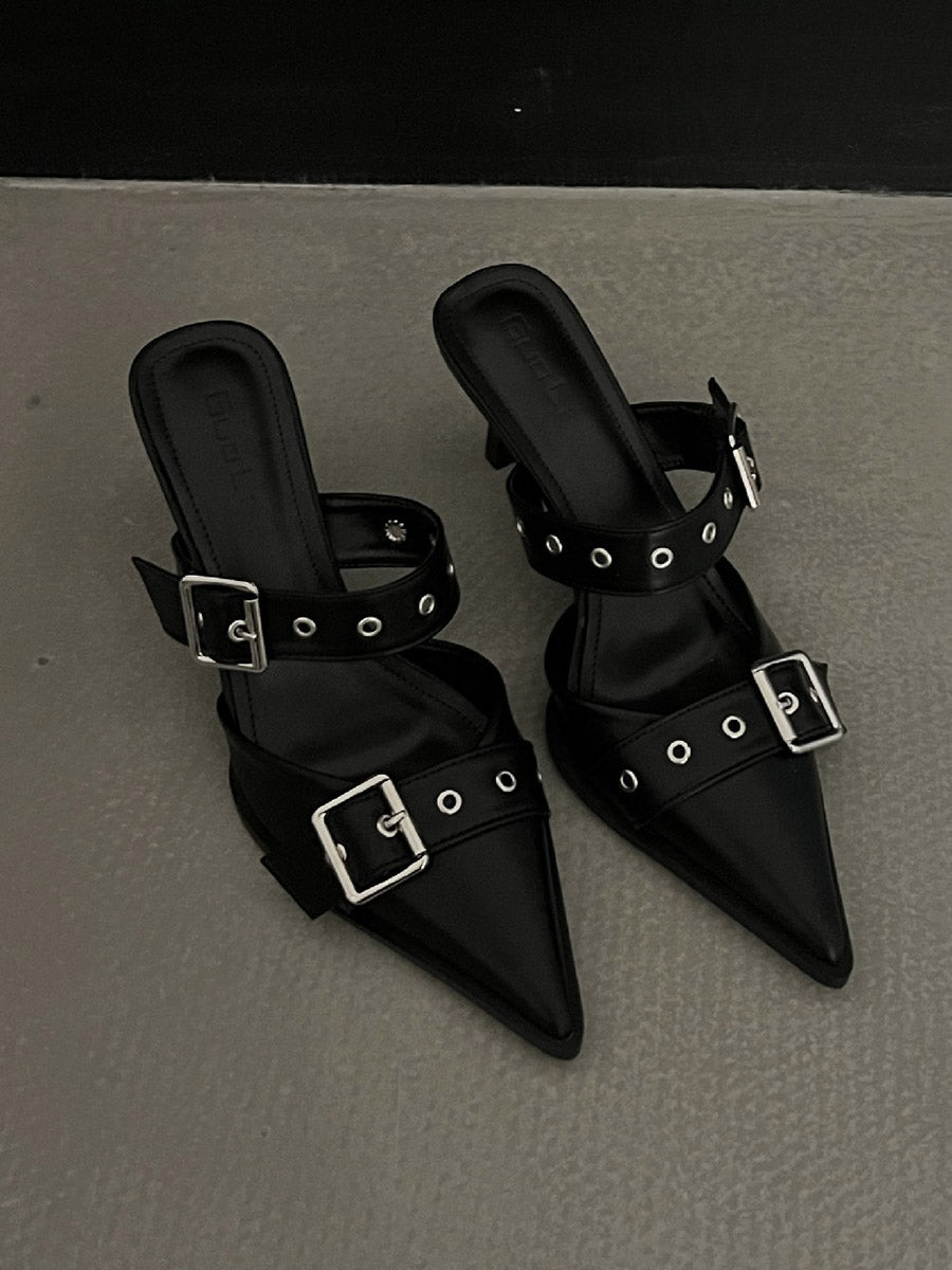Buckle Pointed-Toe Pumps