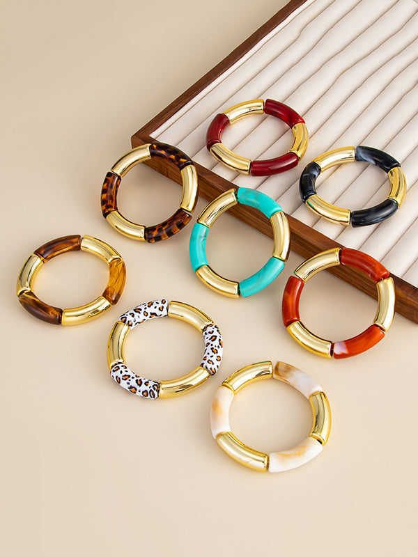 Contrast Color Geometric Bracelet Accessories
