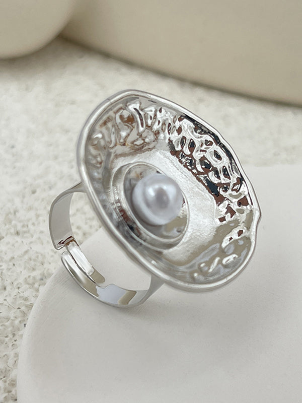 Geometric Pleated Shiny Rings Accessories