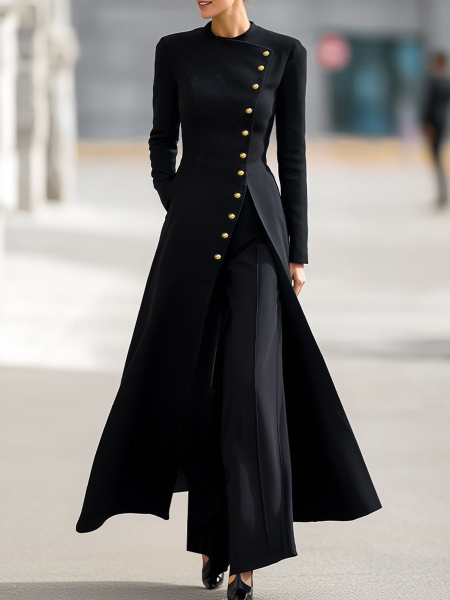 High Waisted Wide Leg Pleated Solid Color Pants Trousers