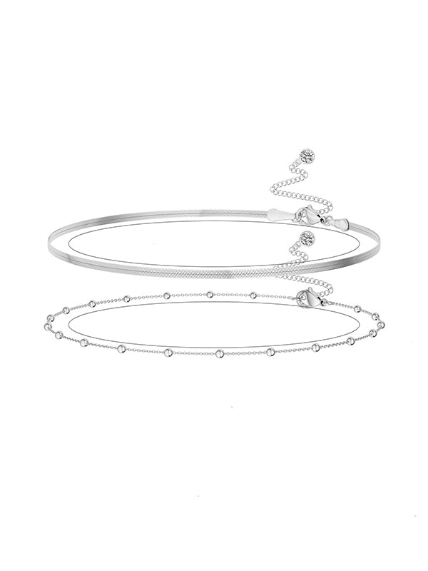 Chains Solid Color Waist Chain Accessories Two Pieces