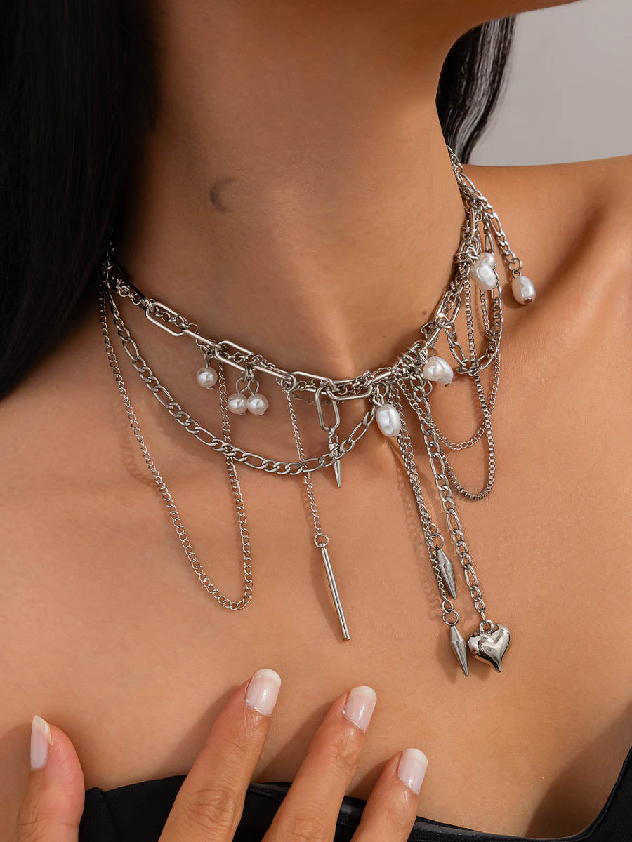 Chains Geometric Tasseled Necklaces Accessories