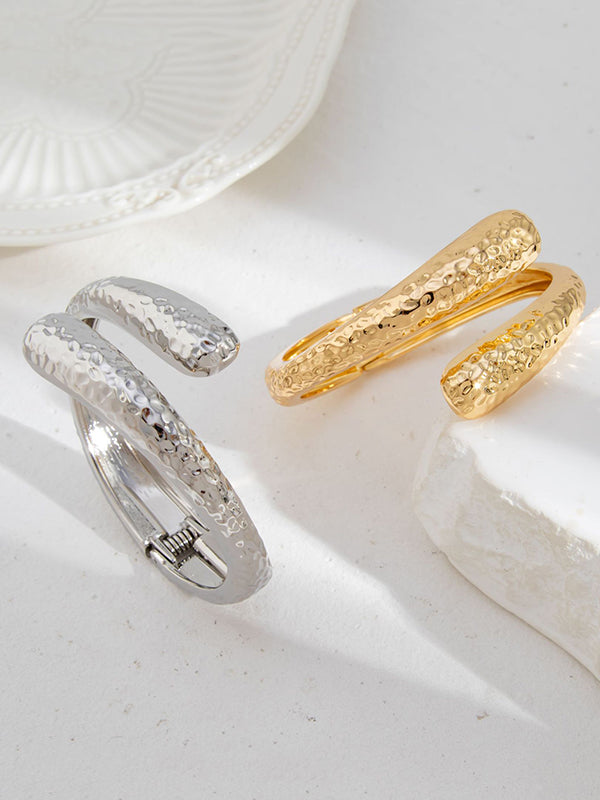 Irregularity Geometric Pleated Shiny Bracelet Accessories