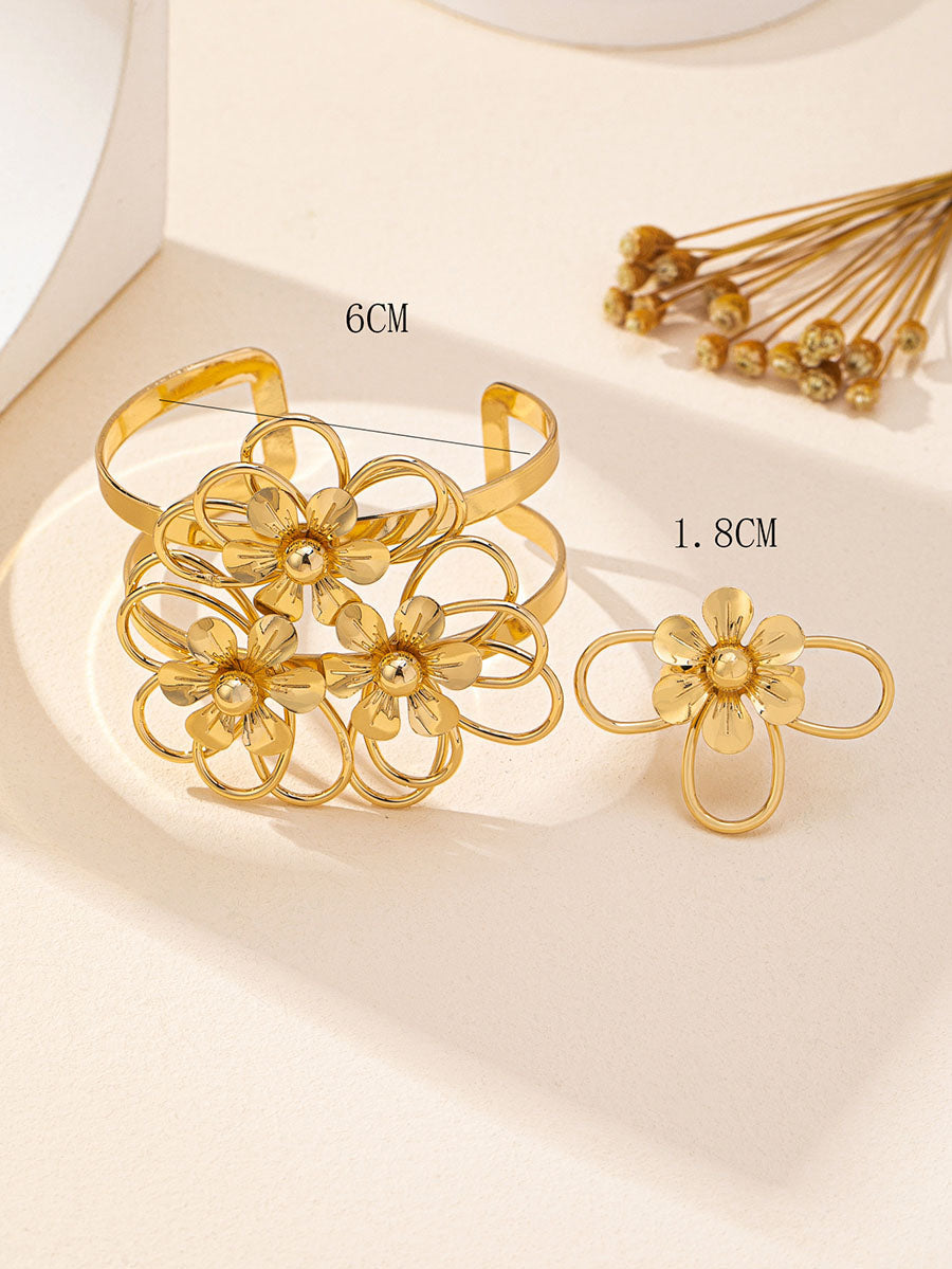 Flower Shape Hollow Bracelet Accessories Rings Accessories