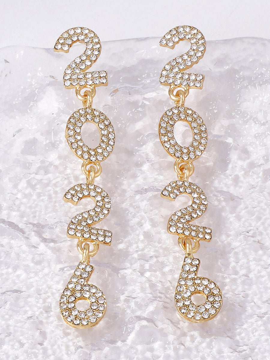 Figure Rhine Stones Shiny Earrings Accessories