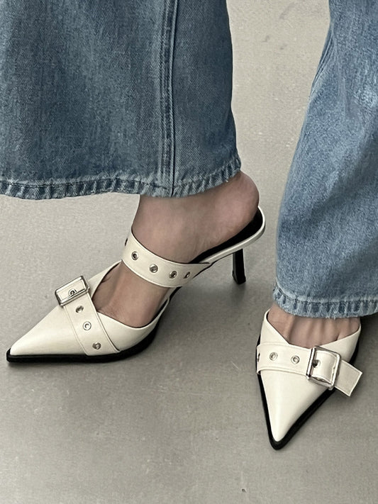 Buckle Pointed-Toe Pumps