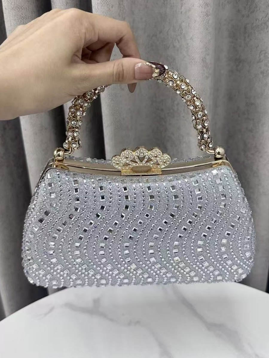Lock Rhine Stones Shiny Evening Bags & Clutches Mini Bags