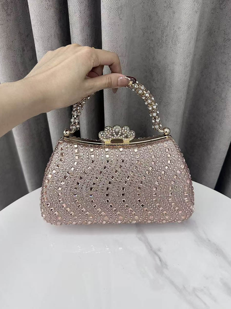 Lock Rhine Stones Shiny Evening Bags & Clutches Mini Bags