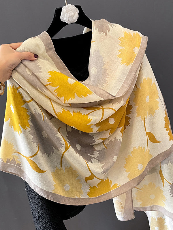 Vintage Floral Printed Shawl&Scarf
