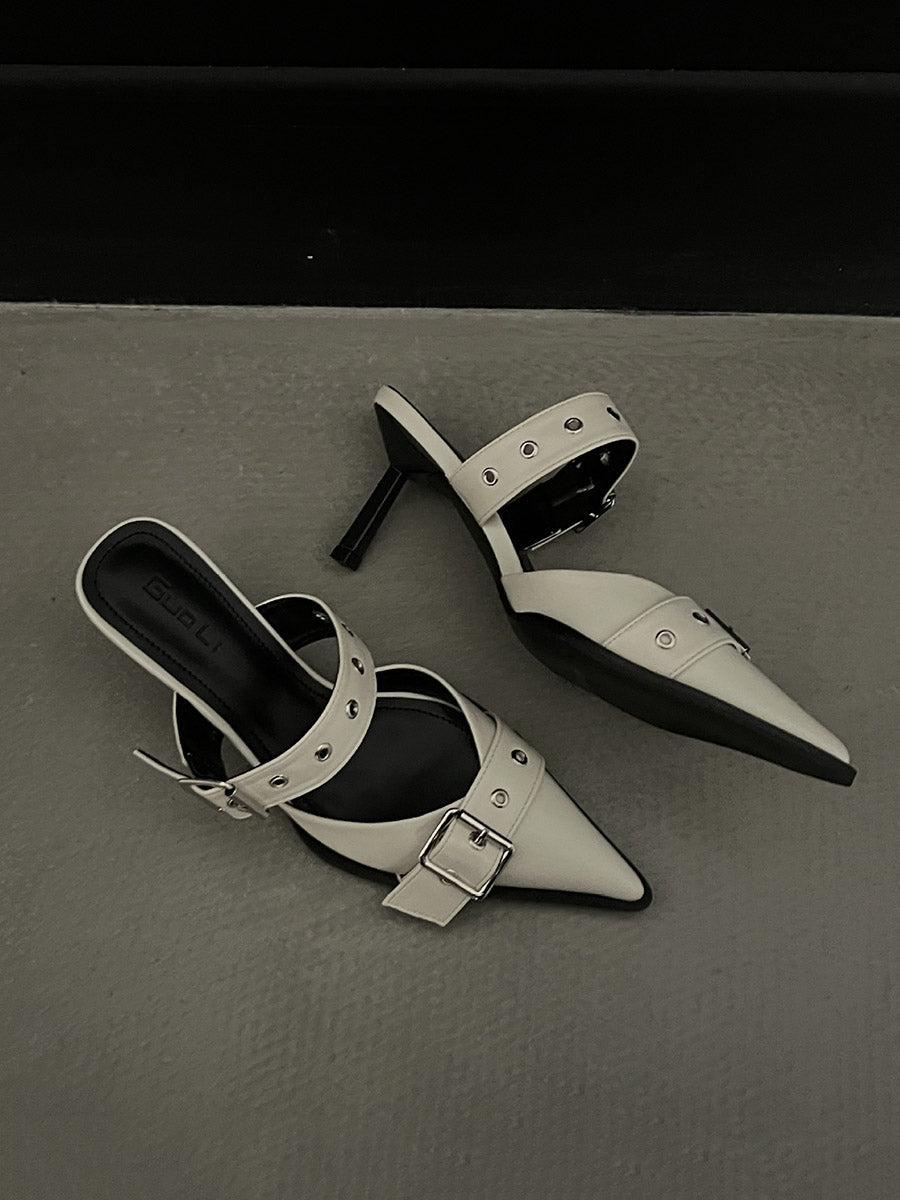 Buckle Pointed-Toe Pumps