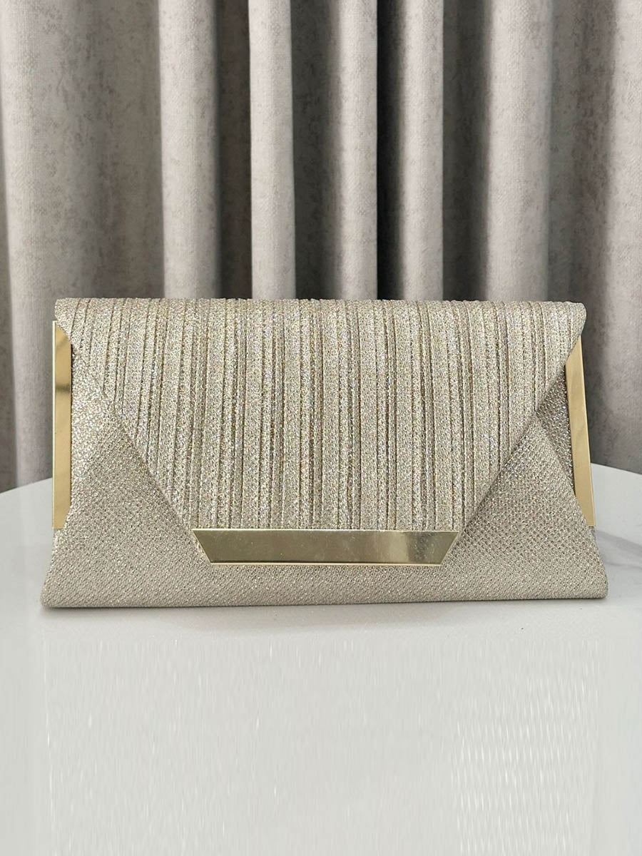 Chains Geometric Pleated Shiny Crossbody Bags Evening Bags & Clutches Mini Bags
