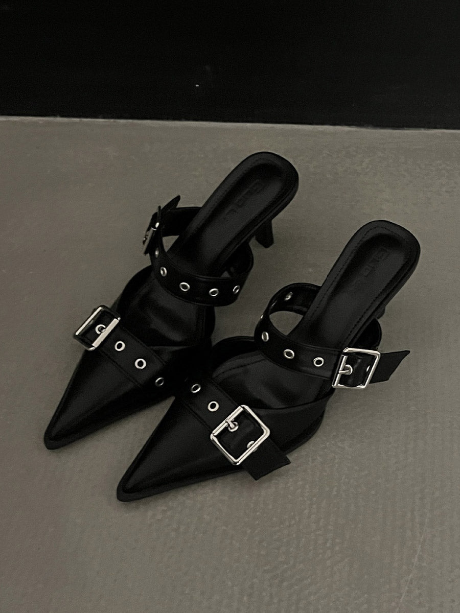 Buckle Pointed-Toe Pumps