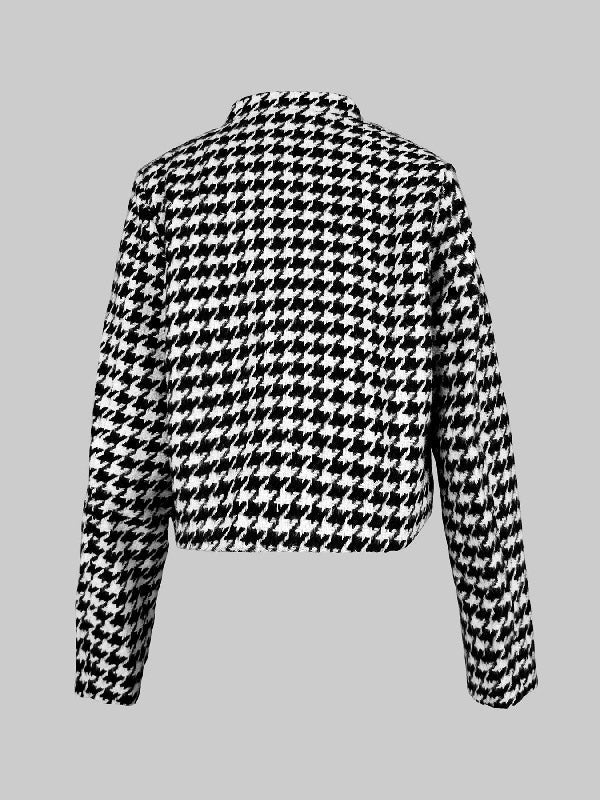 Long Sleeves Loose Printed Stand Collar Jackets Outerwear