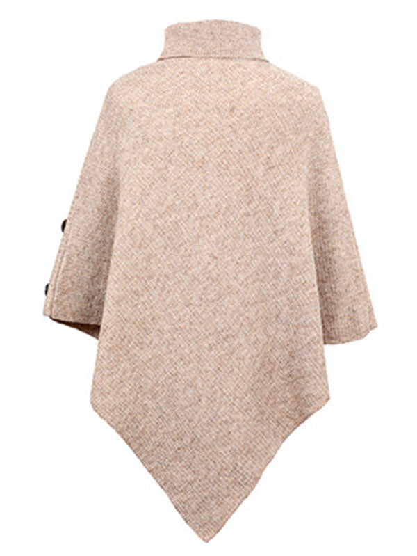 Casual 7 Colors High-Neck Sweater Cape
