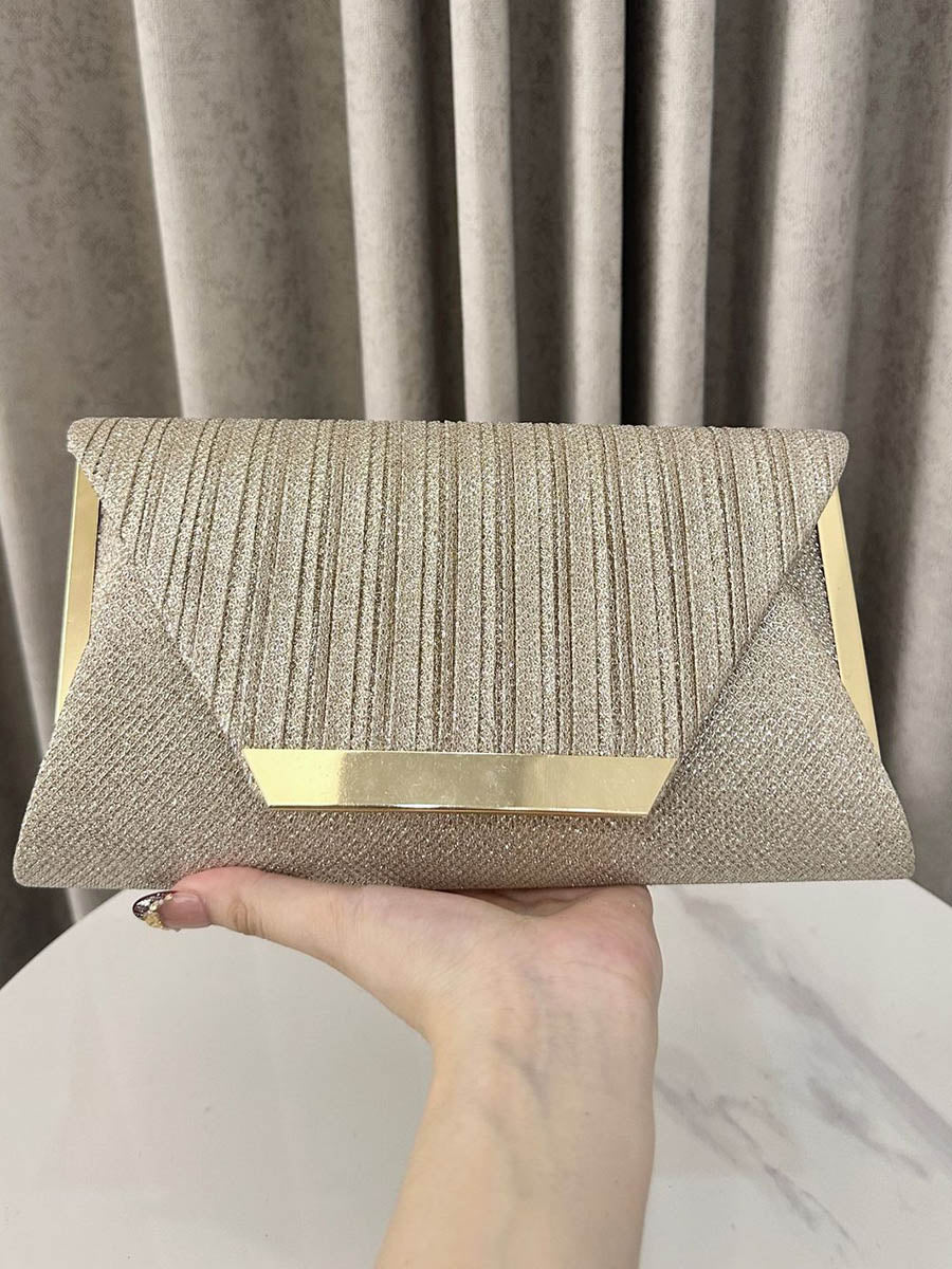Chains Geometric Pleated Shiny Crossbody Bags Evening Bags & Clutches Mini Bags