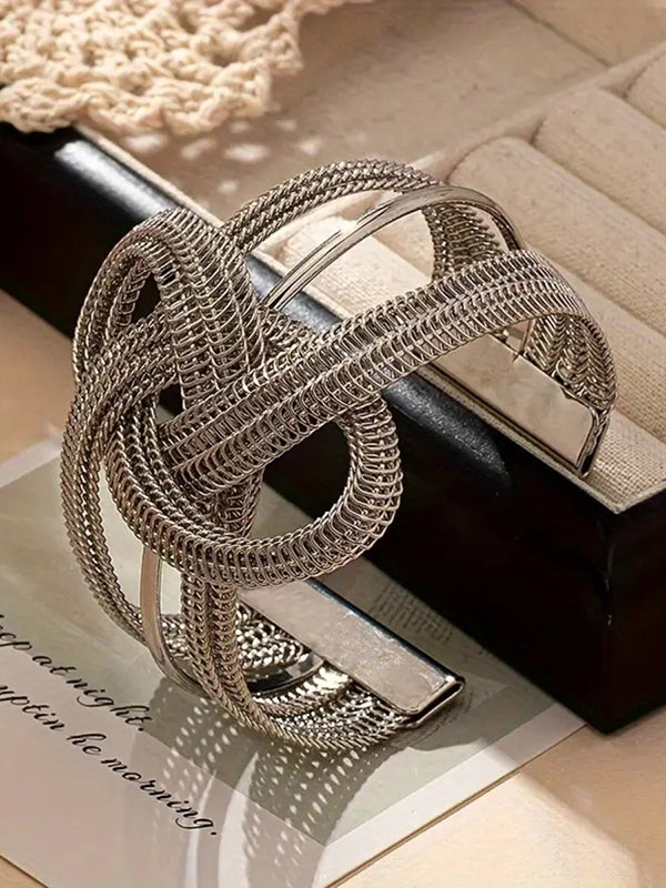 Chains Geometric Interlace Layered Bracelet Accessories