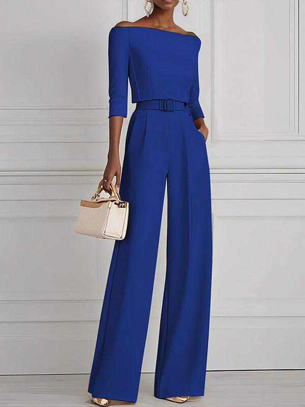 High Waisted Straight Leg Pleated Solid Color Split-Joint Pants Trousers