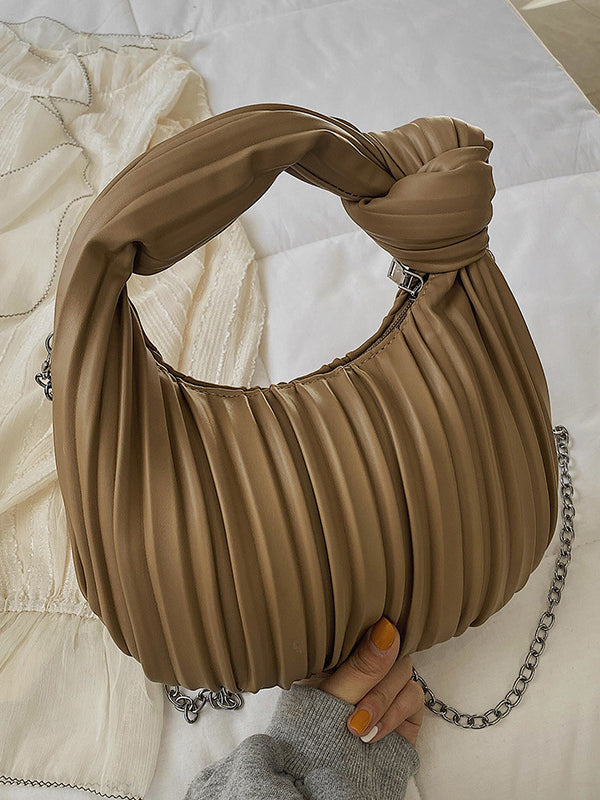 Pleated Split-Joint Zipper Bags Accessories Handbags Shoulder Bags
