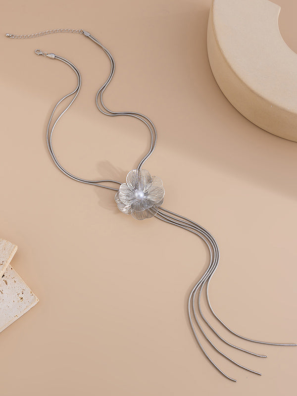 Flower Shape Tasseled Necklaces Accessories