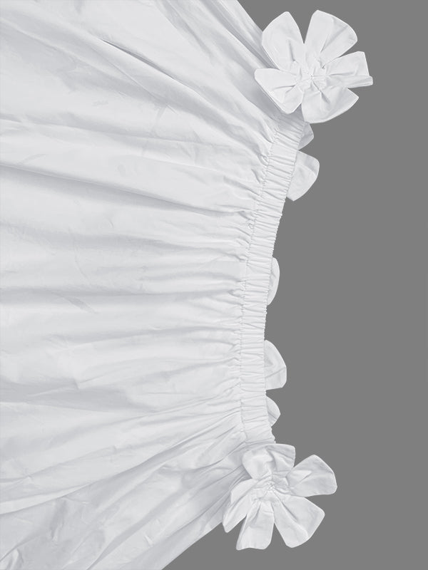 Loose Applique Solid Color Three-Dimensional Flower Off-the-shoulder Blouses&shirts Tops
