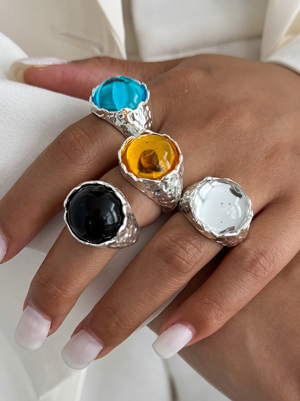Geometric Rhine Stones Rings Accessories