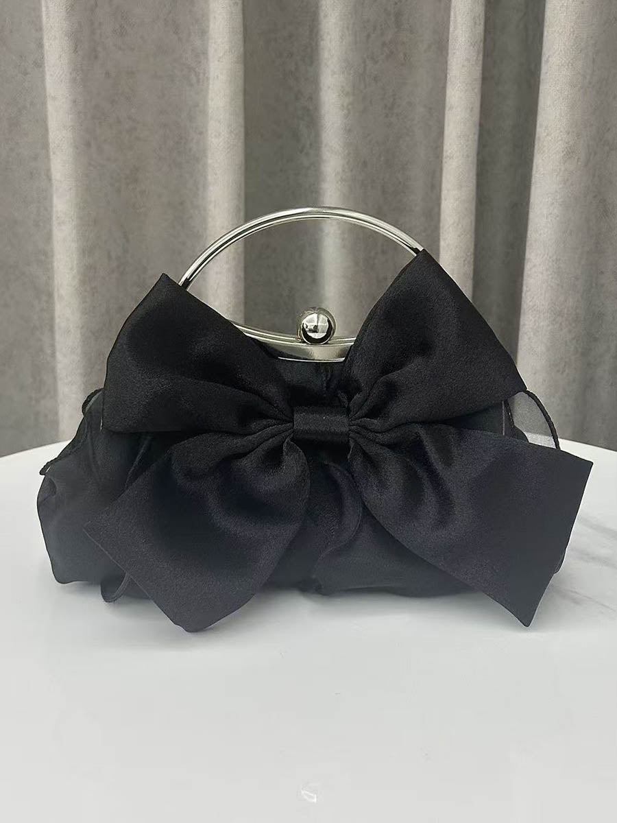 Bow-Embellished Chains Lock Crossbody Bags Evening Bags Clutches Mini Bags