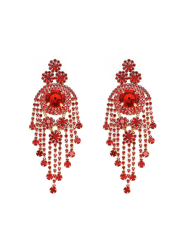 Geometric Tasseled Drop Earrings