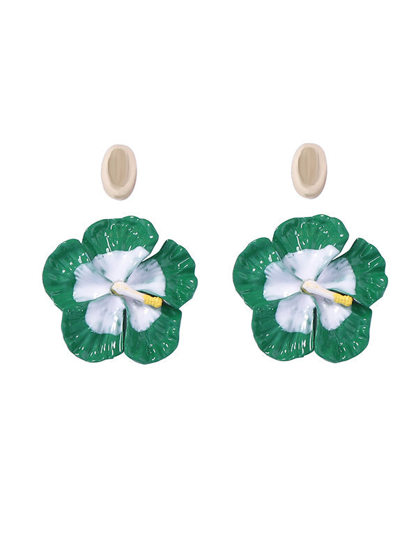 Flower Shape Earrings 3Pcs Accessories + Rings Accessories