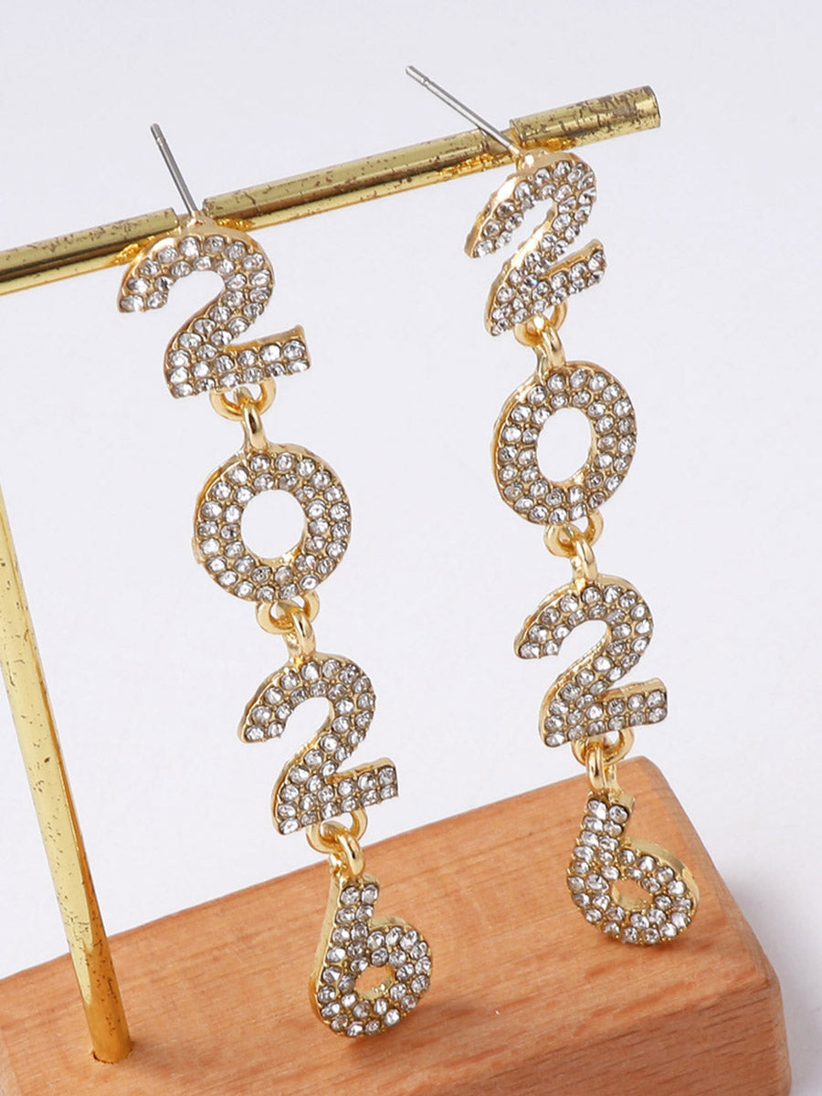 Figure Rhine Stones Shiny Earrings Accessories