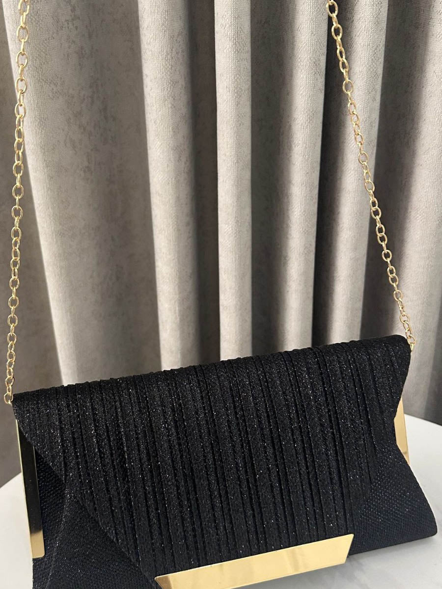 Chains Geometric Pleated Shiny Crossbody Bags Evening Bags & Clutches Mini Bags