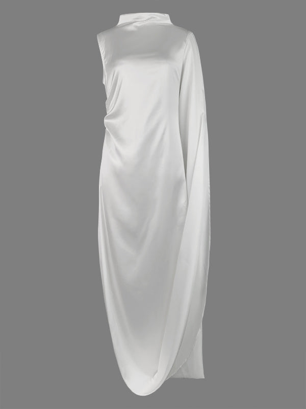 Solid Color Split-Side All-Match Flying Sleeves Maxi Dresses