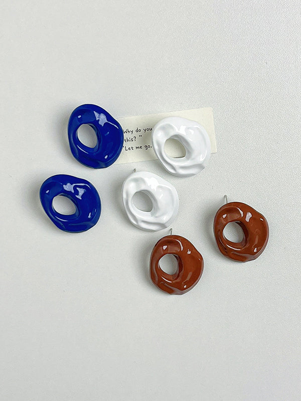Geometric Solid Color Drop Earrings